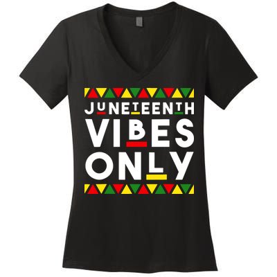 Awesome Independence Juneteenth Vibes Only Juneteenth 1865 Women's V-Neck T-Shirt
