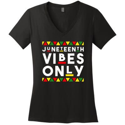 Awesome Independence Juneteenth Vibes Only Juneteenth 1865 Women's V-Neck T-Shirt