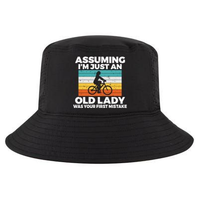 Assuming Im Just An Old Lady Was Your First Mistake Biking Gift Cool Comfort Performance Bucket Hat