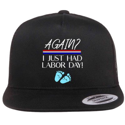 Again I Just Had Labor Day Funny Holiday New Mom Cool Gift Flatbill Hat