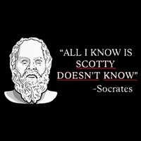 All I Know Is Scotty Doesn’T Know Socrates Drawstring Bag