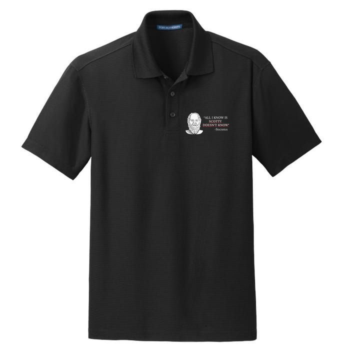 All I Know Is Scotty Doesn’T Know Socrates Dry Zone Grid Polo