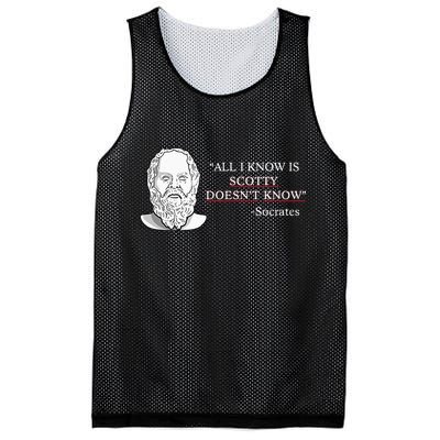All I Know Is Scotty Doesn’T Know Socrates Mesh Reversible Basketball Jersey Tank