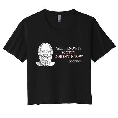 All I Know Is Scotty Doesn’T Know Socrates Crop Top