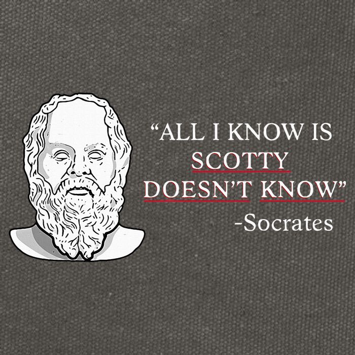 All I Know Is Scotty Doesn’T Know Socrates Cotton Canvas Backpack