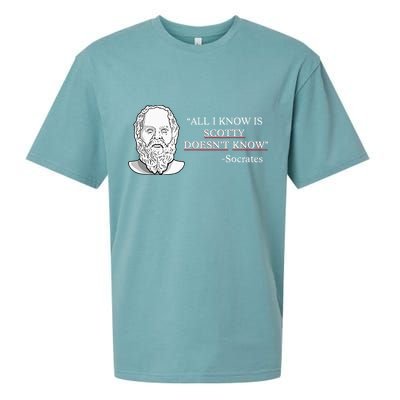 All I Know Is Scotty Doesn’T Know Socrates Sueded Cloud Jersey T-Shirt