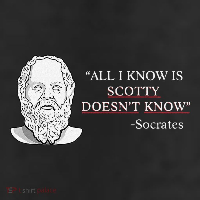 All I Know Is Scotty Doesn’T Know Socrates 7 Panel Mesh Trucker Snapback Hat