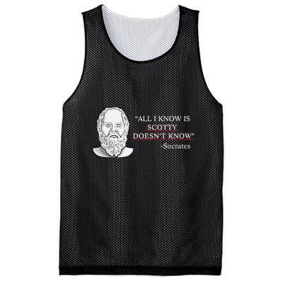 All I Know Is Scotty Doesn’T Know Socrates Mesh Reversible Basketball Jersey Tank