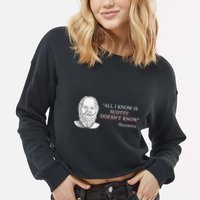 All I Know Is Scotty Doesn’T Know Socrates Cropped Pullover Crew