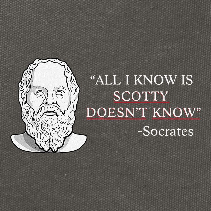 All I Know Is Scotty Doesn’T Know Socrates Cotton Canvas Backpack