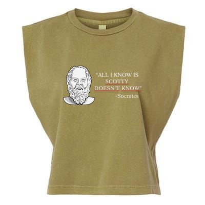 All I Know Is Scotty Doesn’T Know Socrates Garment-Dyed Women's Muscle Tee