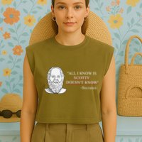 All I Know Is Scotty Doesn’T Know Socrates Garment-Dyed Women's Muscle Tee