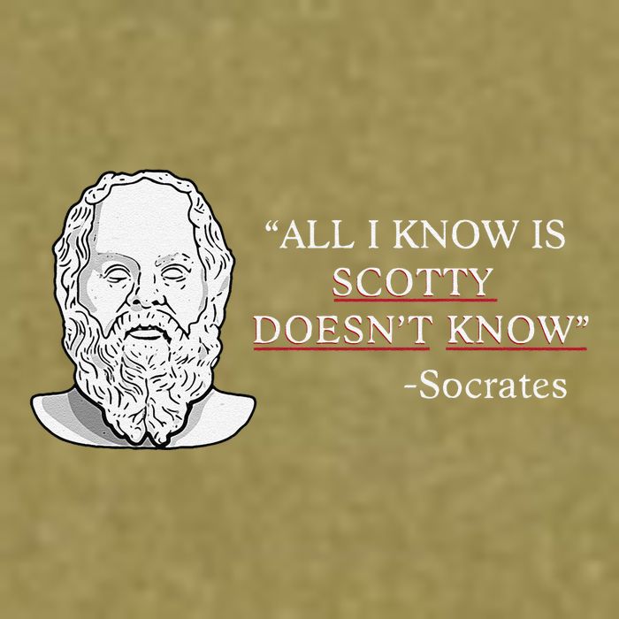 All I Know Is Scotty Doesn’T Know Socrates Garment-Dyed Women's Muscle Tee