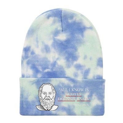 All I Know Is Scotty Doesn’T Know Socrates Tie Dye 12in Knit Beanie