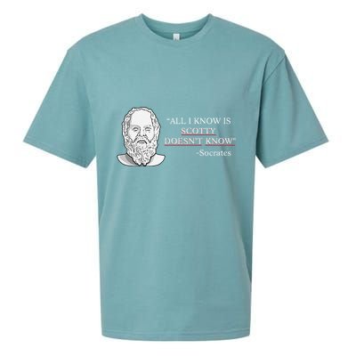 All I Know Is Scotty Doesn’T Know Socrates Sueded Cloud Jersey T-Shirt