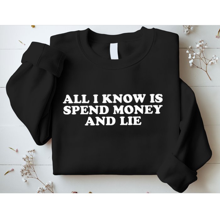 All I Know Is Spend Money And Lie Funny Humor Sweatshirt