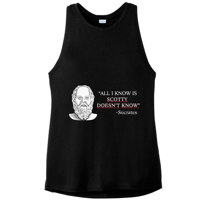 All I Know Is Scotty Doesn’T Know Socrates Ladies PosiCharge Tri-Blend Wicking Tank