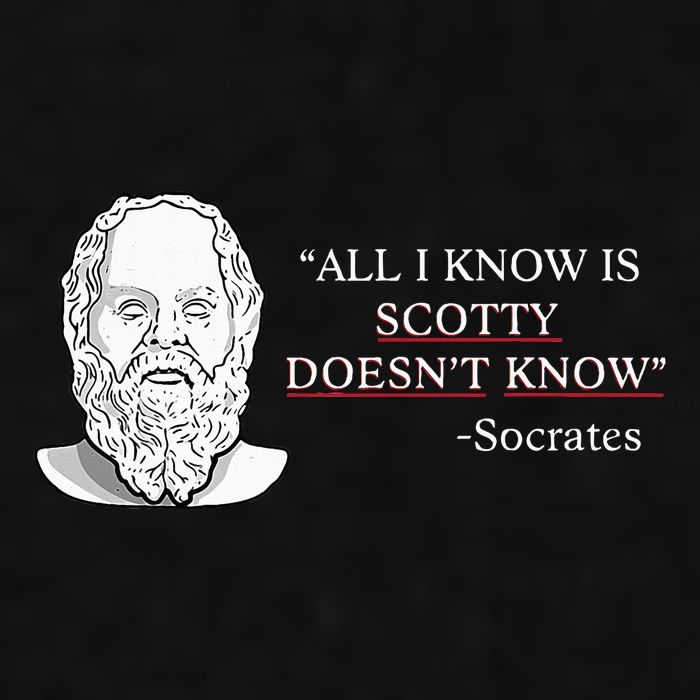 All I Know Is Scotty Doesn’T Know Socrates Ladies PosiCharge Tri-Blend Wicking Tank