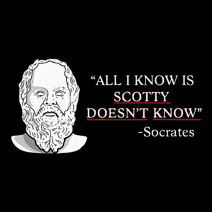 All I Know Is Scotty Doesn’T Know Socrates Flat Bill Trucker Hat