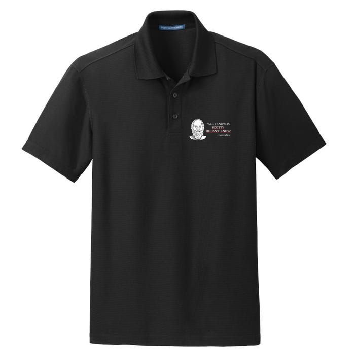 All I Know Is Scotty Doesn’T Know Socrates Dry Zone Grid Polo