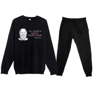 All I Know Is Scotty Doesn’T Know Socrates Premium Crewneck Sweatsuit Set