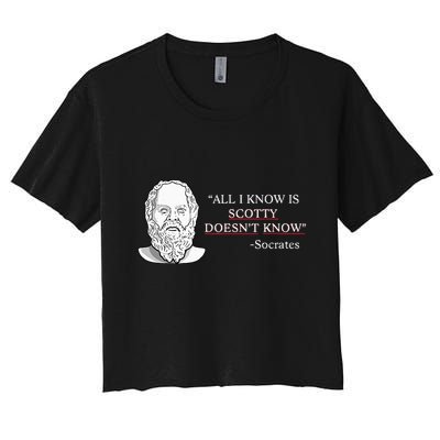 All I Know Is Scotty Doesn’T Know Socrates Crop Top