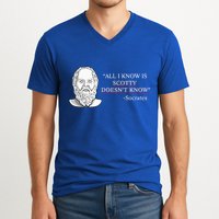 All I Know Is Scotty Doesn’T Know Socrates V-Neck T-Shirt