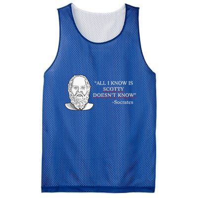 All I Know Is Scotty Doesn’T Know Socrates Mesh Reversible Basketball Jersey Tank