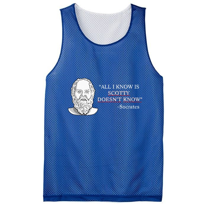 All I Know Is Scotty Doesn’T Know Socrates Mesh Reversible Basketball Jersey Tank