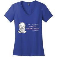 All I Know Is Scotty Doesn’T Know Socrates Women's V-Neck T-Shirt