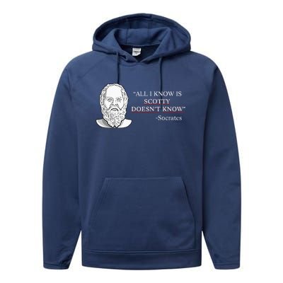 All I Know Is Scotty Doesn’T Know Socrates Performance Fleece Hoodie