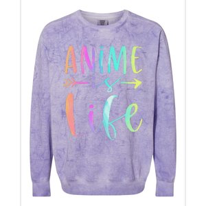 Anime is Life   Manga Anime Lover Gifts Anime Merch  Colorblast Crewneck Sweatshirt