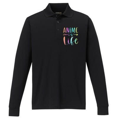 Anime is Life   Manga Anime Lover Gifts Anime Merch  Performance Long Sleeve Polo