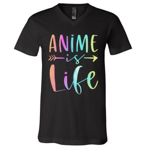 Anime is Life   Manga Anime Lover Gifts Anime Merch  V-Neck T-Shirt