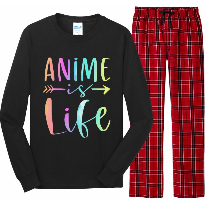 Anime is Life   Manga Anime Lover Gifts Anime Merch  Long Sleeve Pajama Set