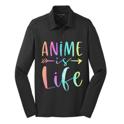 Anime is Life   Manga Anime Lover Gifts Anime Merch  Silk Touch Performance Long Sleeve Polo