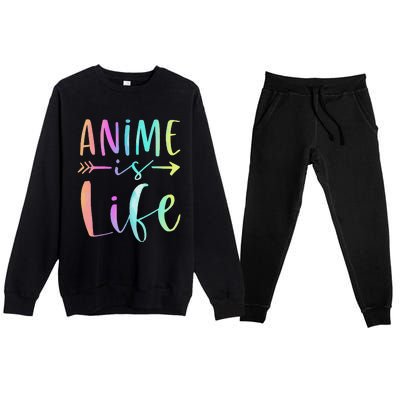 Anime is Life   Manga Anime Lover Gifts Anime Merch  Premium Crewneck Sweatsuit Set