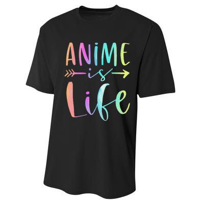 Anime is Life   Manga Anime Lover Gifts Anime Merch  Performance Sprint T-Shirt