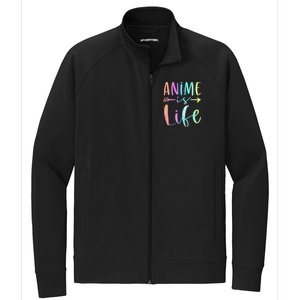 Anime is Life   Manga Anime Lover Gifts Anime Merch  Stretch Full-Zip Cadet Jacket