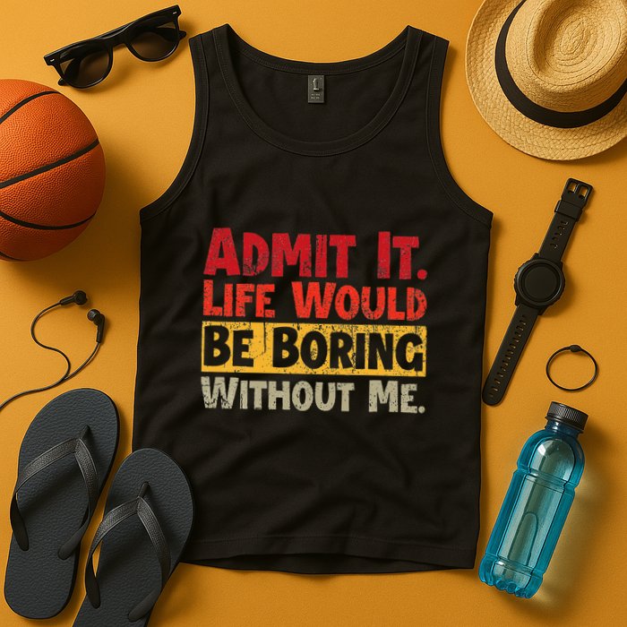 Admit It Life Would Be Boring Without Me Funny Sayings Tank Top