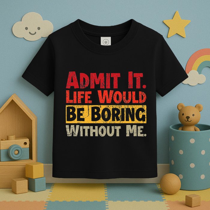 Admit It Life Would Be Boring Without Me Funny Sayings Toddler T-Shirt