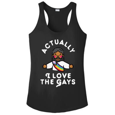 Actually I Love The Gays Jesus Ladies PosiCharge Competitor Racerback Tank