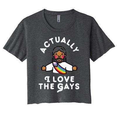 Actually I Love The Gays Jesus Women's Crop Top Tee