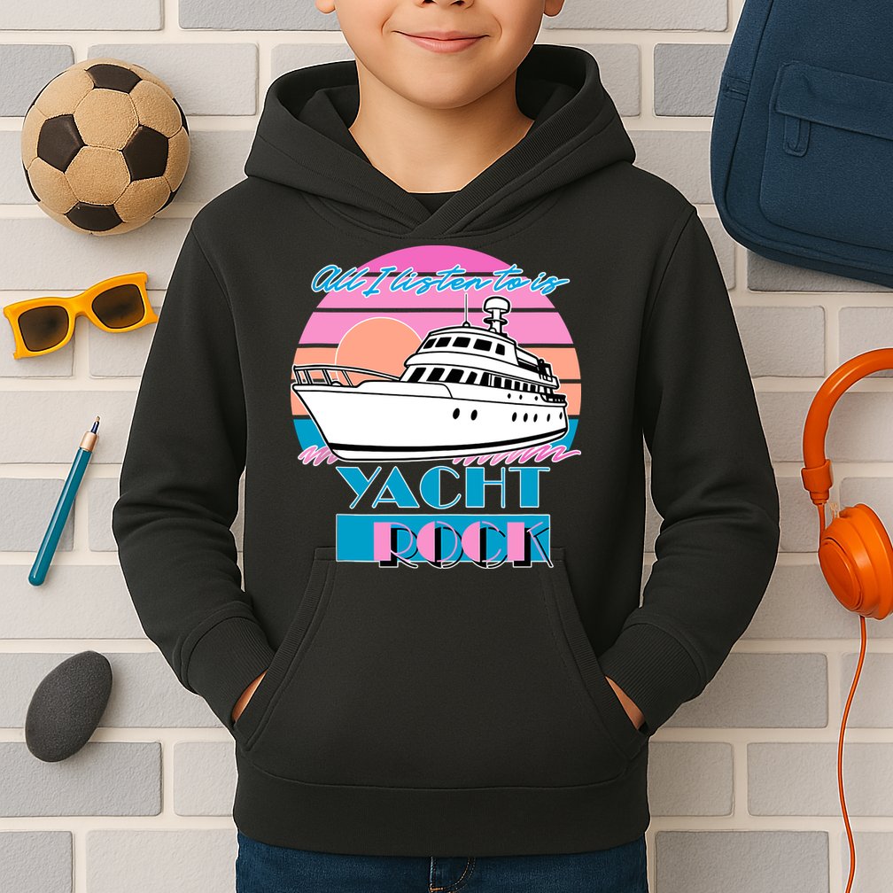 All I Listen To Is Yacht Rock Retro Kids Hoodie