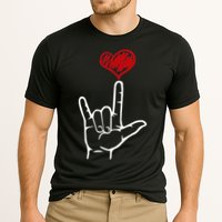 ASL I Love You Hand Heart American Sign Language Cooling Performance Crew T-Shirt