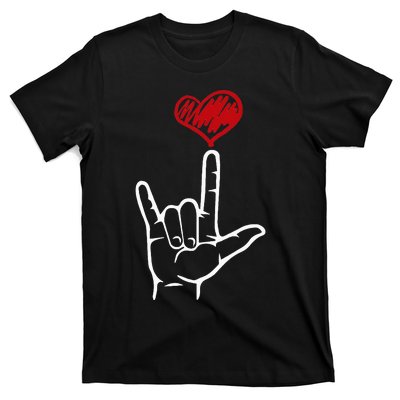 ASL I Love You Hand Heart American Sign Language T-Shirt