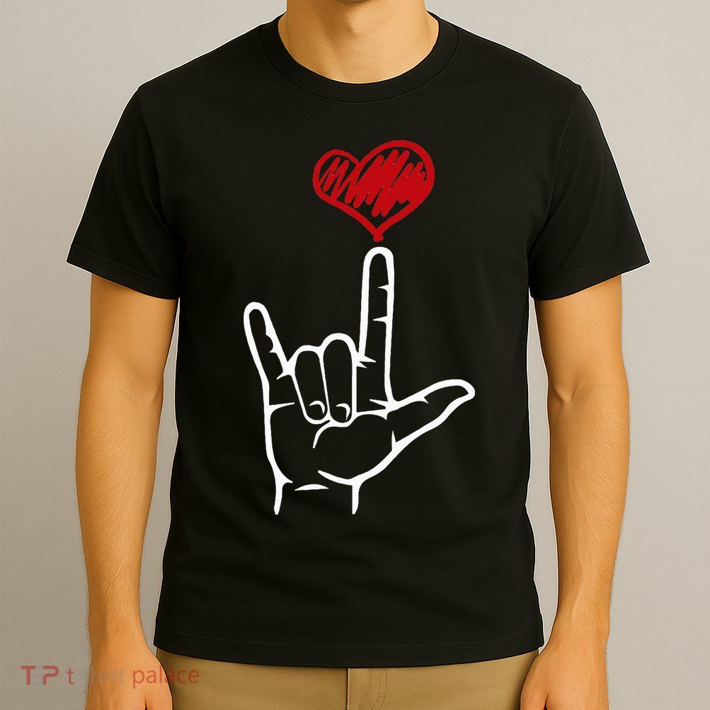 ASL I Love You Hand Heart American Sign Language T-Shirt