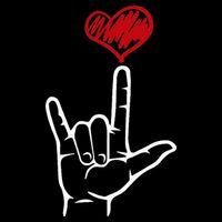 ASL I Love You Hand Heart American Sign Language Drawstring Bag