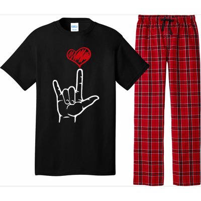 ASL I Love You Hand Heart American Sign Language Pajama Set