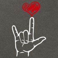 ASL I Love You Hand Heart American Sign Language Cotton Canvas Backpack